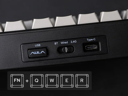 Teclado mecânico sem fios EPOMAKER X AULA F75 MAX Compact 75% ANSI Layout com ligação com fios/Bluetooth/2.4GHz, ecrã TFT e botão rotativo