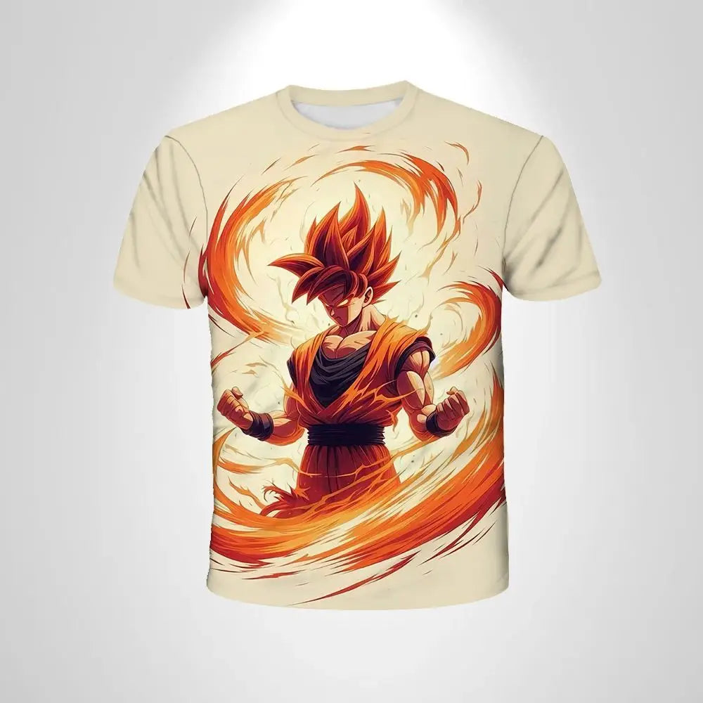 2026 New Dragon Ball 3D Printed T-shirt for Children's Clothing, Adult Summer Short Sleeved Anime T-shirt,casual and Fashionable