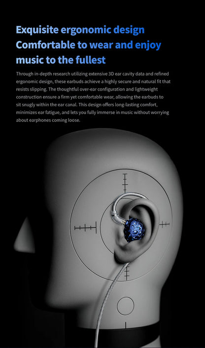 TRN Whale Shark Hybrid Earphones Triple Dynamic Driver + Planar In-Ear Monitors, HiFi Wired Hybrid Earphones with High Resolution Audio, Audiophile IEM Headphones