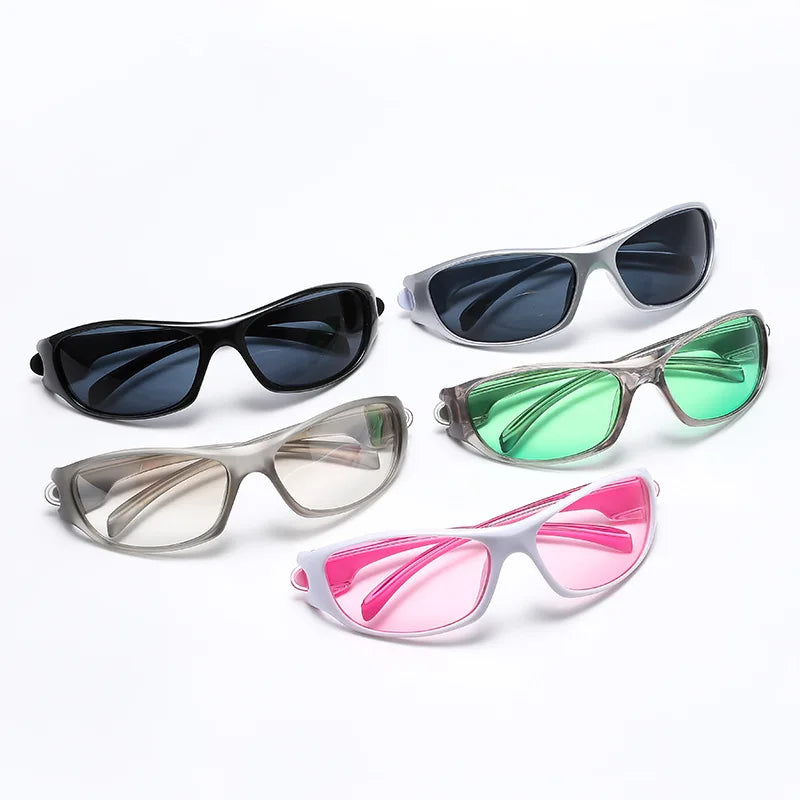 New Punk Y2K Sunglasses Women Goggle Luxury Brand Wrap Square Sun Glasses 2000'S Shades Eyewear UV400 Female Designer Eyeglasses