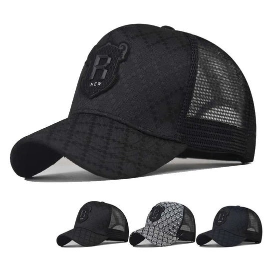 R Letter Icon Men's Baseball Cap for Male Summer Outdoor Adjustable Sports Hip Hop Hat Breathable Mesh Trucker Sunscreen Caps