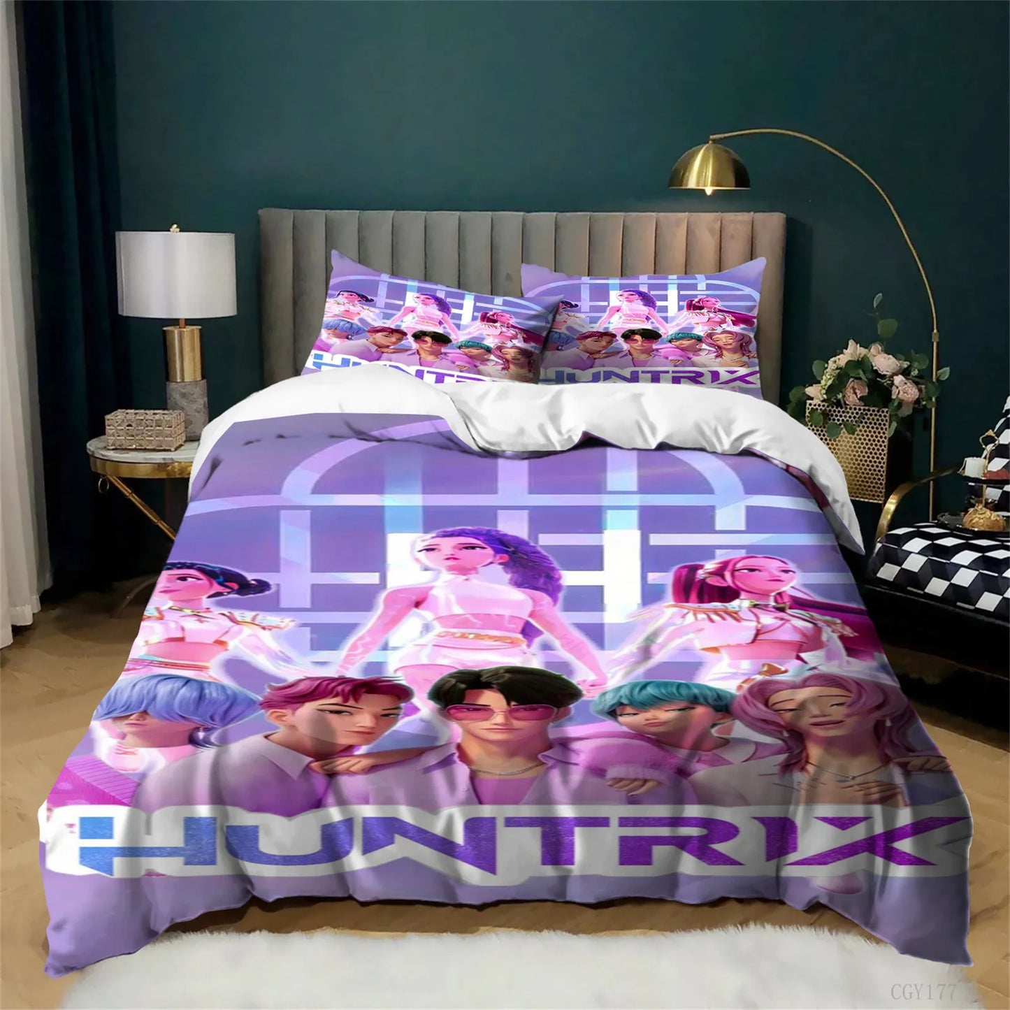 KPop Bedding Duvet Cover Set 3pcs Lightweight Soft Quilt Cover Microfiber Duvet Cover with Zipper Closure