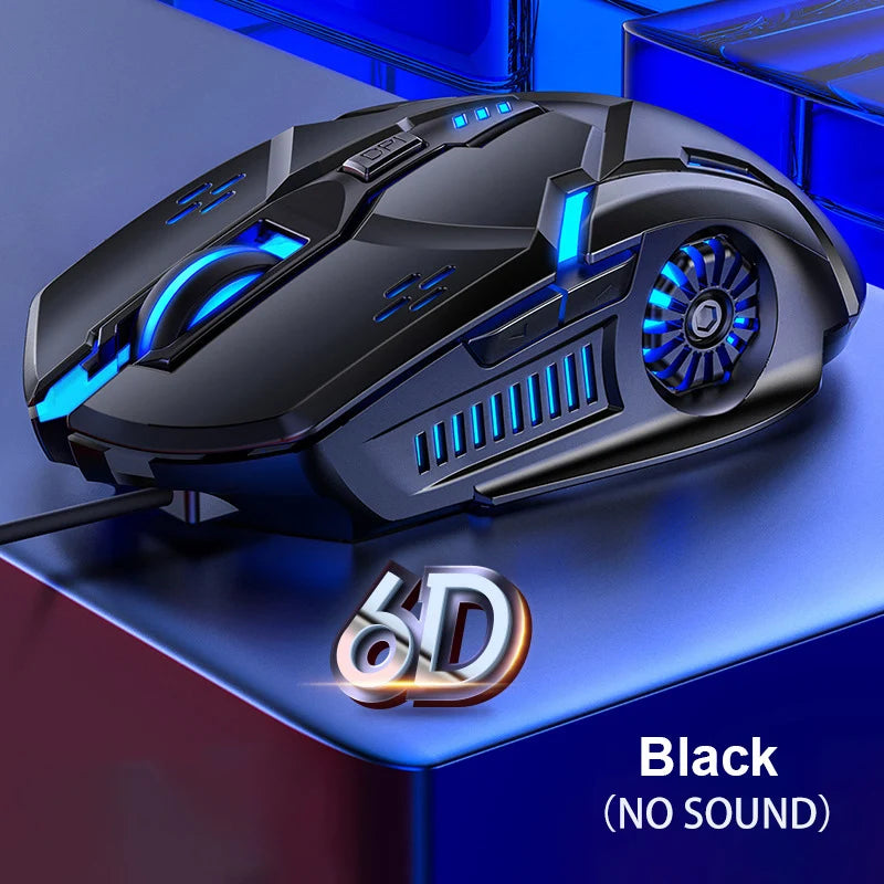 G5 žični gaming miš sa šarenim pozadinskim osvjetljenjem, 6 tipki, tihi miš, 4 brzine, 3200 DPI, RGB gaming miš za računalo i prijenosno računalo