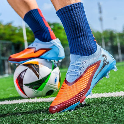 New Men Football Boots Match Adult Outdoor Sport Training Cleats Soccer Shoes Boys Long Spikes Breathable Non Slip Comfortable