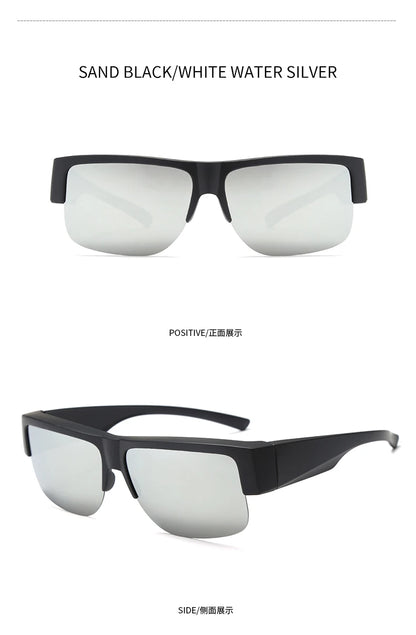 Men For Polarized Sunglasses Myopia Wear Over Prescription Glasses Photochromic Black Lens Half Frame Glasses Vintage Eyewear