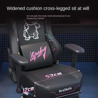 S8 Gaming Chair with 3D Armrests, Ergonomic Adjustable Backrest, Computer Office Chair, Leather Gamer Chair with Nylon Feet