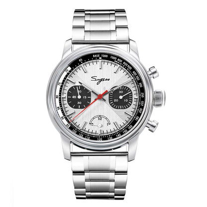 Sugess Watch of Men Pilot 1963 Wristwatches ST1906 Chronograph Handwind Movement Domed Sapphire Waterproof PowerReserve Lume V2