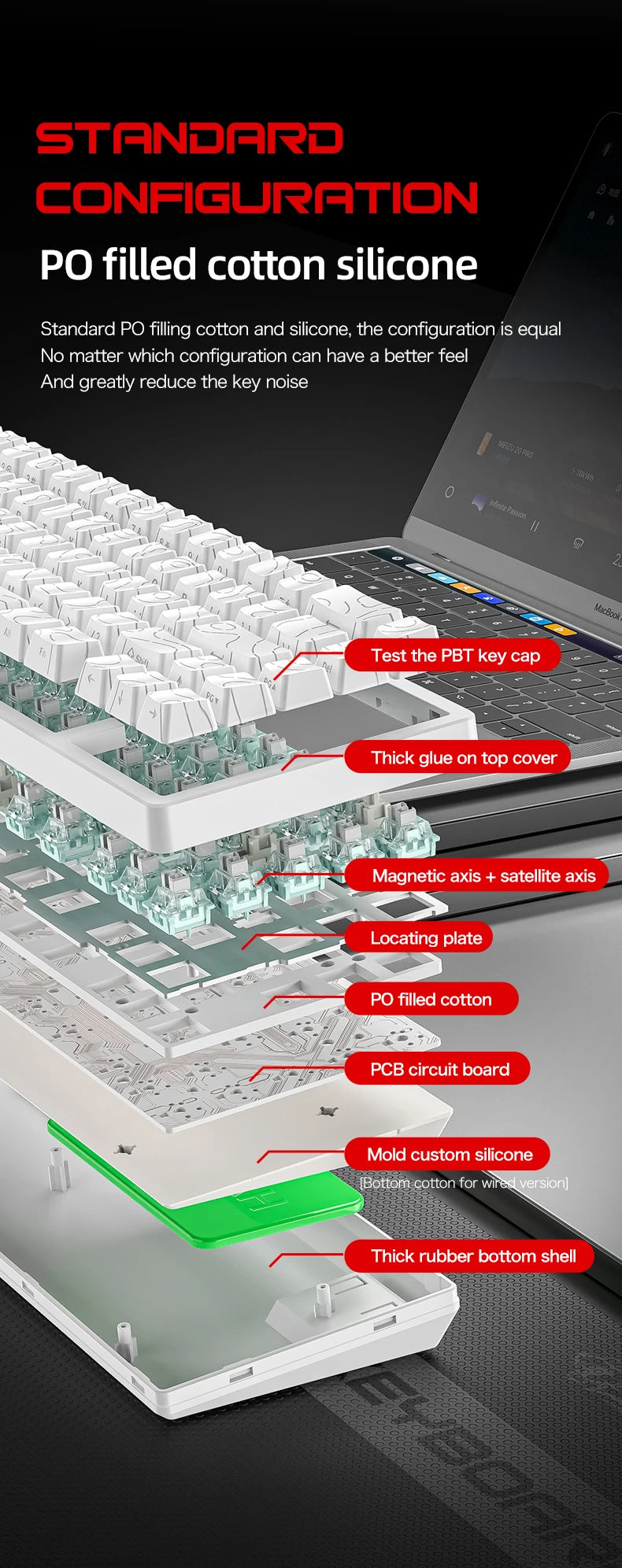 Magnetic Switch Gaming Keyboard Attack Shark X68HE And FreeWolf F68/F68Pro 8K Wired 1K Wireless RGB Rapid Trigger Hall Effect