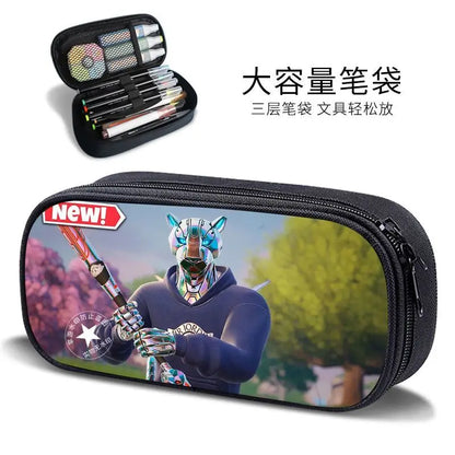Fortnite new style elementary school student personalized pencil case game peripheral cartoon large capacity stationery bag gift