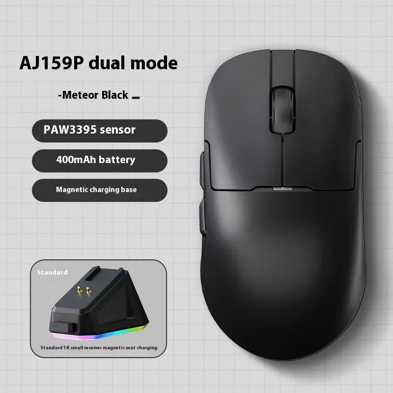 AJAZZ AJ159 APEX Wireless Gaming Mouse, Tri-Mode 8K Gaming Mouse with PAW3950 Sensor, Ultra-Lightweight Low Latency Rechargeable Gaming Mouse with Charging Dock