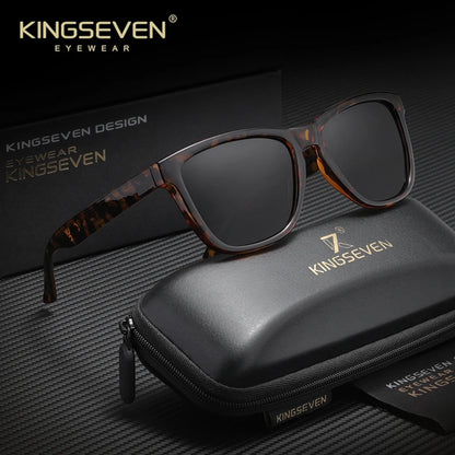 KINGSEVEN Brand Casual Driving Glasses Square Frame Men's Sunglasses Polarized Outdoor Travel Eyewear