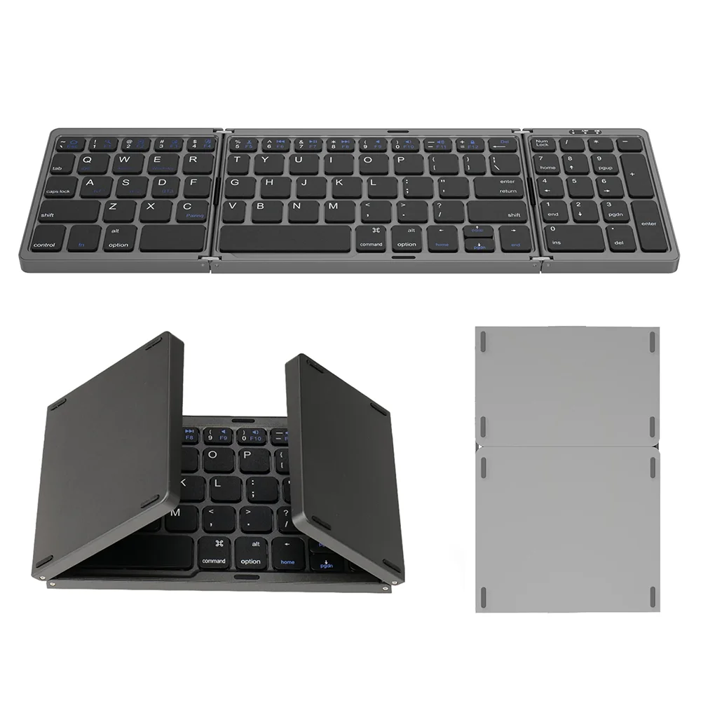 Teclado Bluetooth sem fios dobrável e recarregável para iPad, telemóvel, tablet, notebook e escritório — mini teclado sem fios