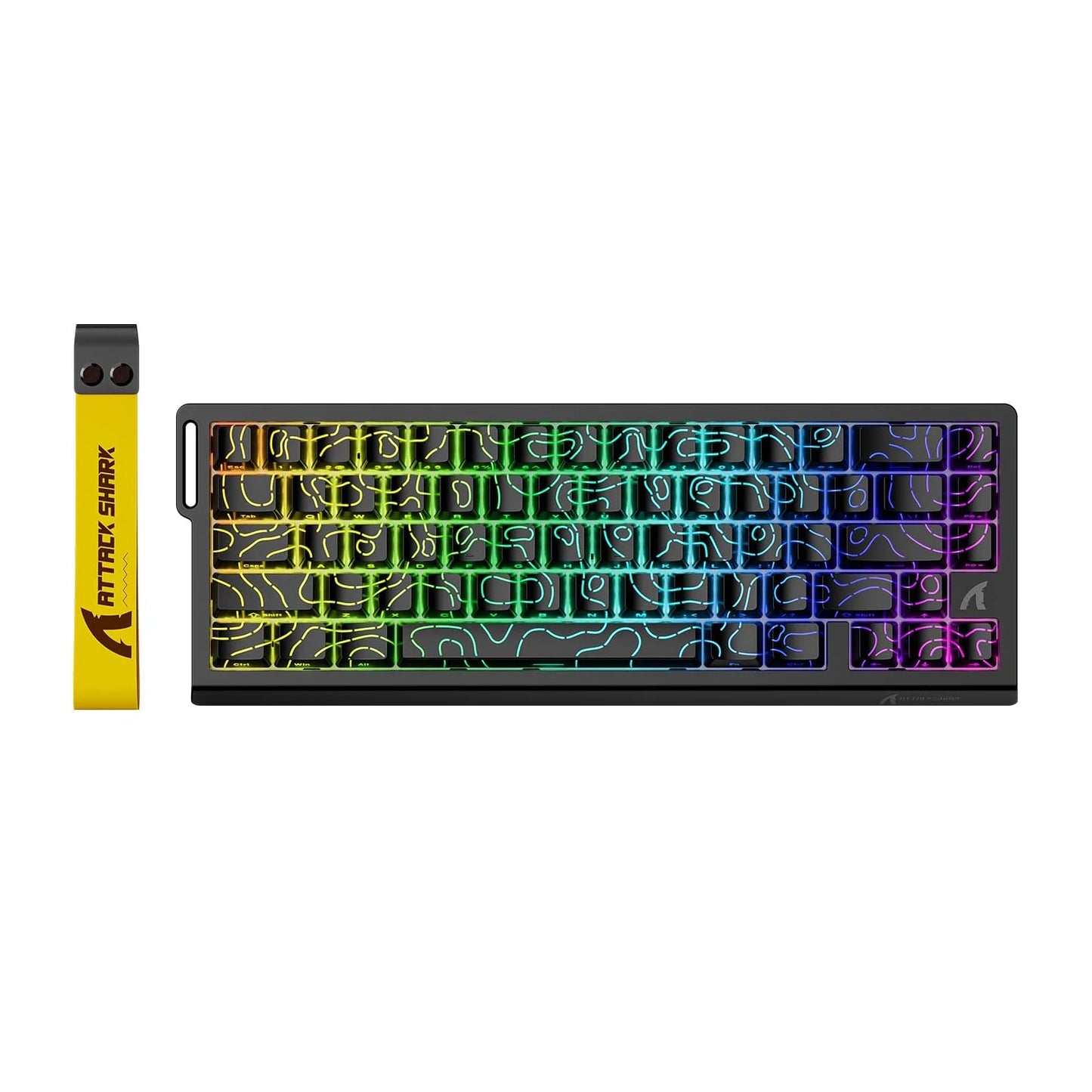 Teclado mecânico gaming ATTACK SHARK X68 HE Rapid Trigger 60% com fios, com atuação ajustável, interruptores magnéticos Hall Effect, 8KH