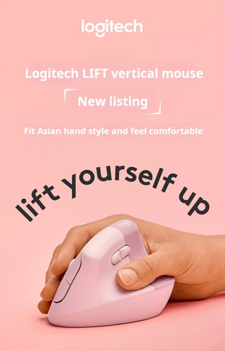 Logitech Lift Ergonomic Bluetooth Wireless Mouse, Vertical Ergonomic Mouse with 4000 DPI, Multi-Device Wireless Mouse for Business, Home Office & Laptop