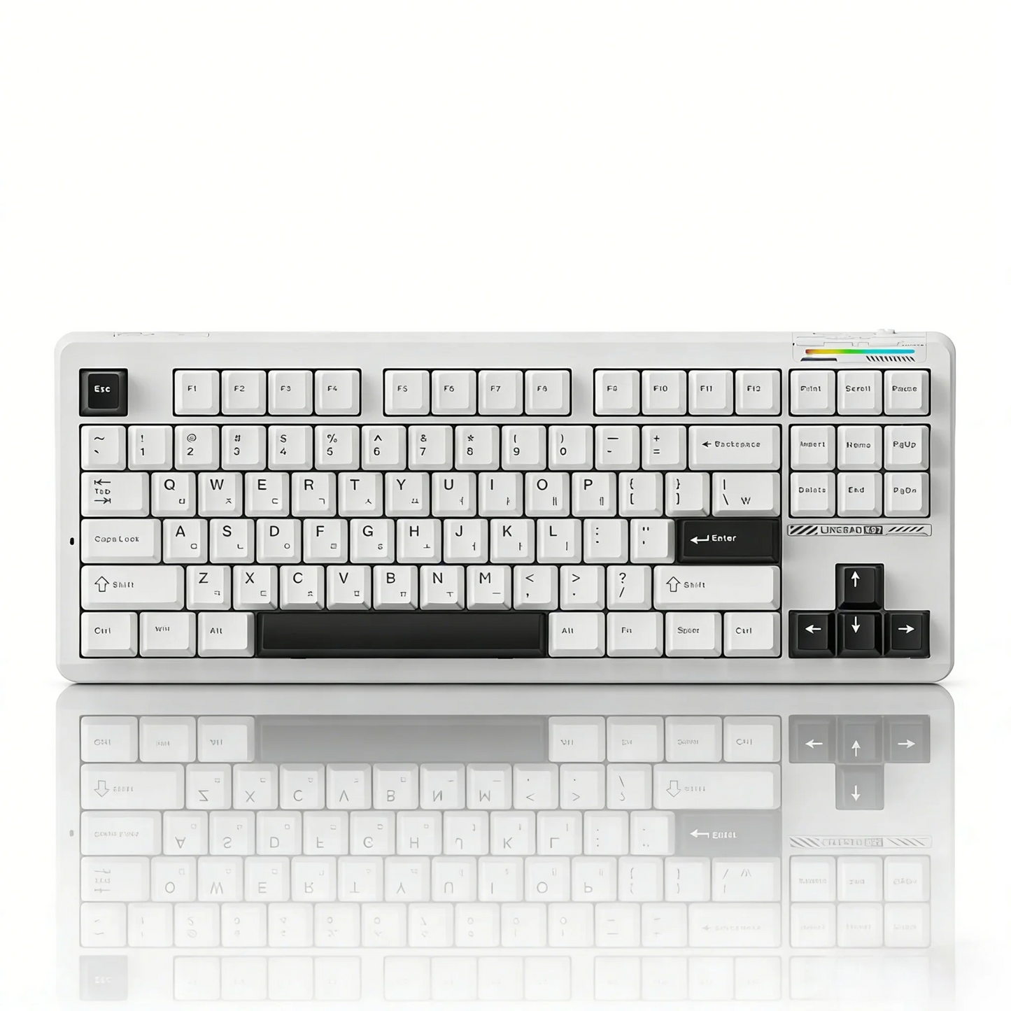 Teclado sem fios AULA×LINGBAO K87 com letras coreanas, montagem gasket, teclas PBT, software de macros e switches LEOBOG