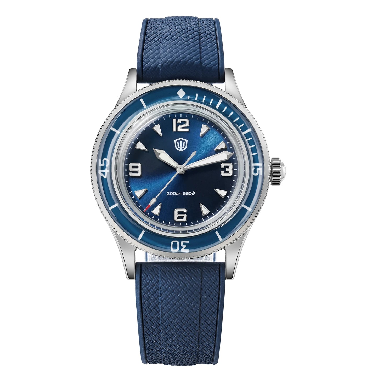 Watchdives 50-Fathoms Watch VH31 Sweep Seconds Quartz Movement Luminous 200m Waterproof Sapphire Stainless Steel  Watches WD50Q