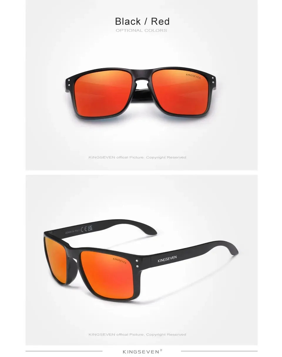 KINGSEVEN Rectangle Retro TR90 Polarized Sunglasses Women Men Cycling UV400 Climbing Glasses Anti-glare Outdoor Sports Eyewear