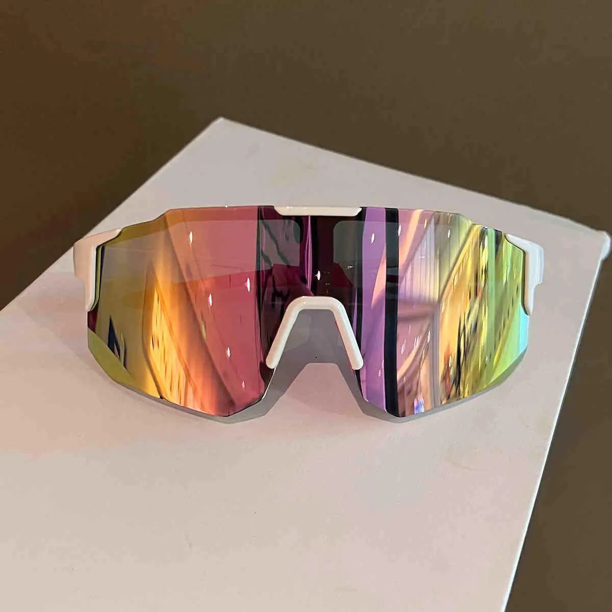 New Cycling Sunglasses Large Frame UV400 Shades UV Protection Outdoor Sports Windproof Anti-Ultraviolet Hiking Climbing Goggles