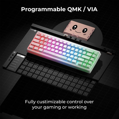 Teclado mecânico XVX M67 JadeStone com teclas IMD-Tech, hot-swappable, gasket, tri-mode, RGB personalizado, sem fios, 65%