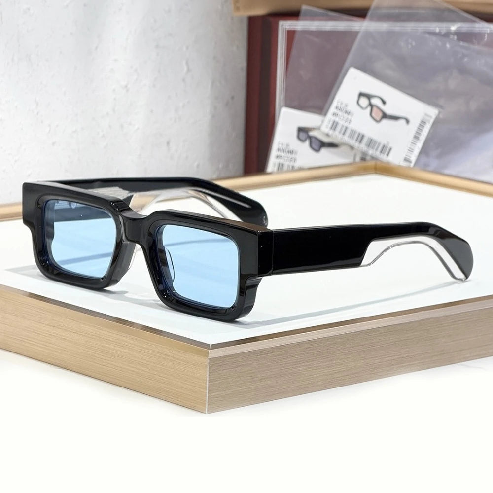 Sunglasses ASCARI Vintage Square Unisex Handcrafted Acetate UV400 Classic Retro Designer Eyewear