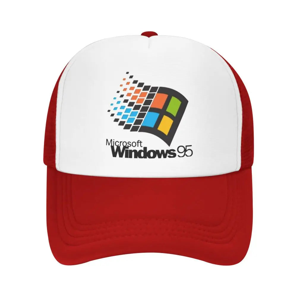 Șepci de baseball unisex „Windows 95 Geeks Nerd Mesh” – șepci de soare la modă, șepci ajustabile cu închidere tip snapback, șepci de pescuit – vânzare en gros – șepci Trucker noi