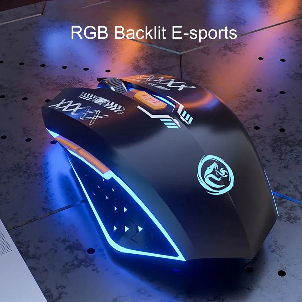 Bluetooth Wireless Mouse Dual-Mode Rechargeable RGB Mouse, Silent Bluetooth Wireless Mouse with 2.4G USB, 1600 DPI Wireless Mouse for PC, Laptop & Mac