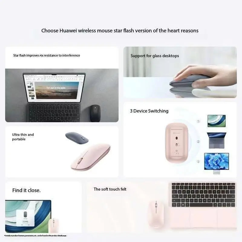 Huawei Wireless Mouse Star Flash Edition CD23-RA Bluetooth Mouse with NearLink Technology, Bluetooth 5.4 Wireless Computer Mouse for Laptop, Tablet & Office