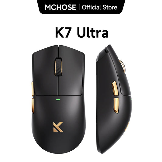 Mouse gaming wireless MCHOSE K7 Ultra PAW3950 con doppio polling rate 8K, leggero, dock di ricarica wireless magnetica, per esport e ufficio
