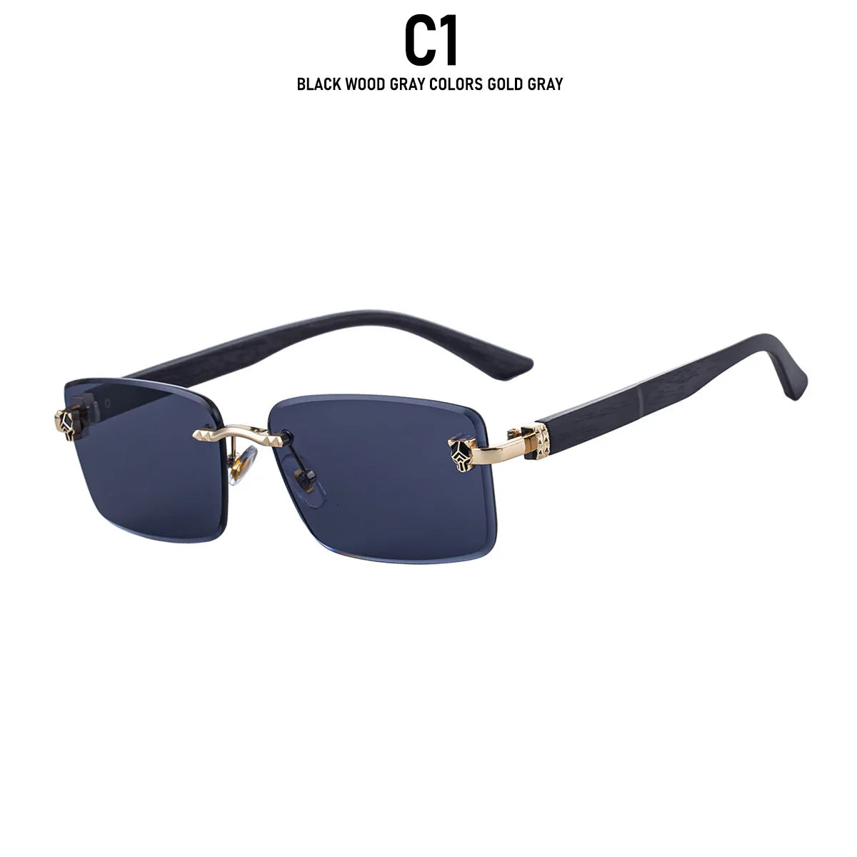 2026 Wooden Rimless Sunglasses Women Trendy Retro UV400 Protection Square Sunglass Men Brand Design Fashion Glasses Dropshipping