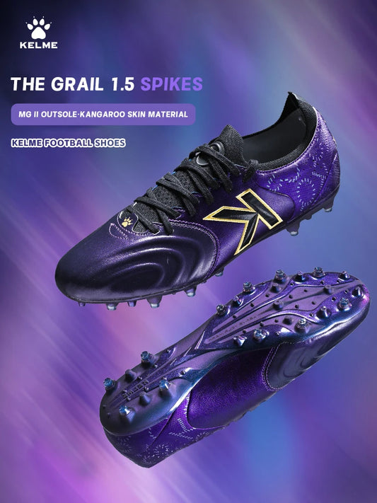 Scarpe da calcio professionali Kelme in pelle di canguro MG, scarpe sportive da match per esterno antiscivolo