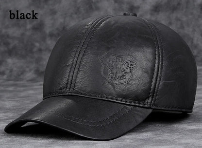 Męskie czapki z daszkiem z prawdziwej skóry bydlęcej, 56–60 cm, czarne/brązowe, z nadrukiem orła, dla mężczyzn, styl casualowy, uliczny, dla dziewczyny, czapki typu „dad hat”