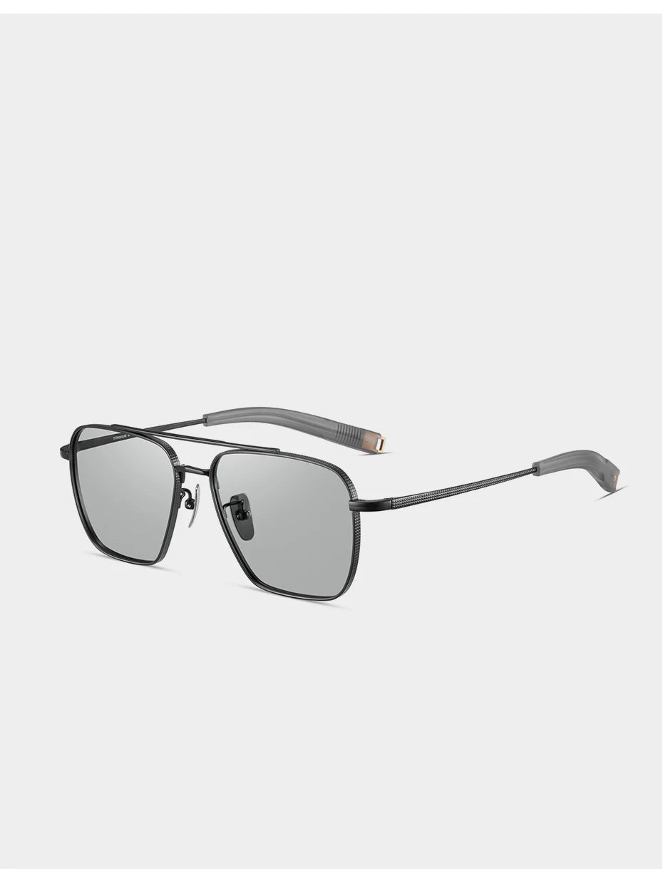 CAPONI Polarized Men Sunglasses Seiko Pure Titanium Photochromic Outdoor Driving Shades UV400 Original Brand Sun Glasses BS50004