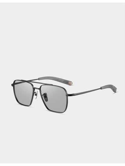CAPONI Polarized Men Sunglasses Seiko Pure Titanium Photochromic Outdoor Driving Shades UV400 Original Brand Sun Glasses BS50004