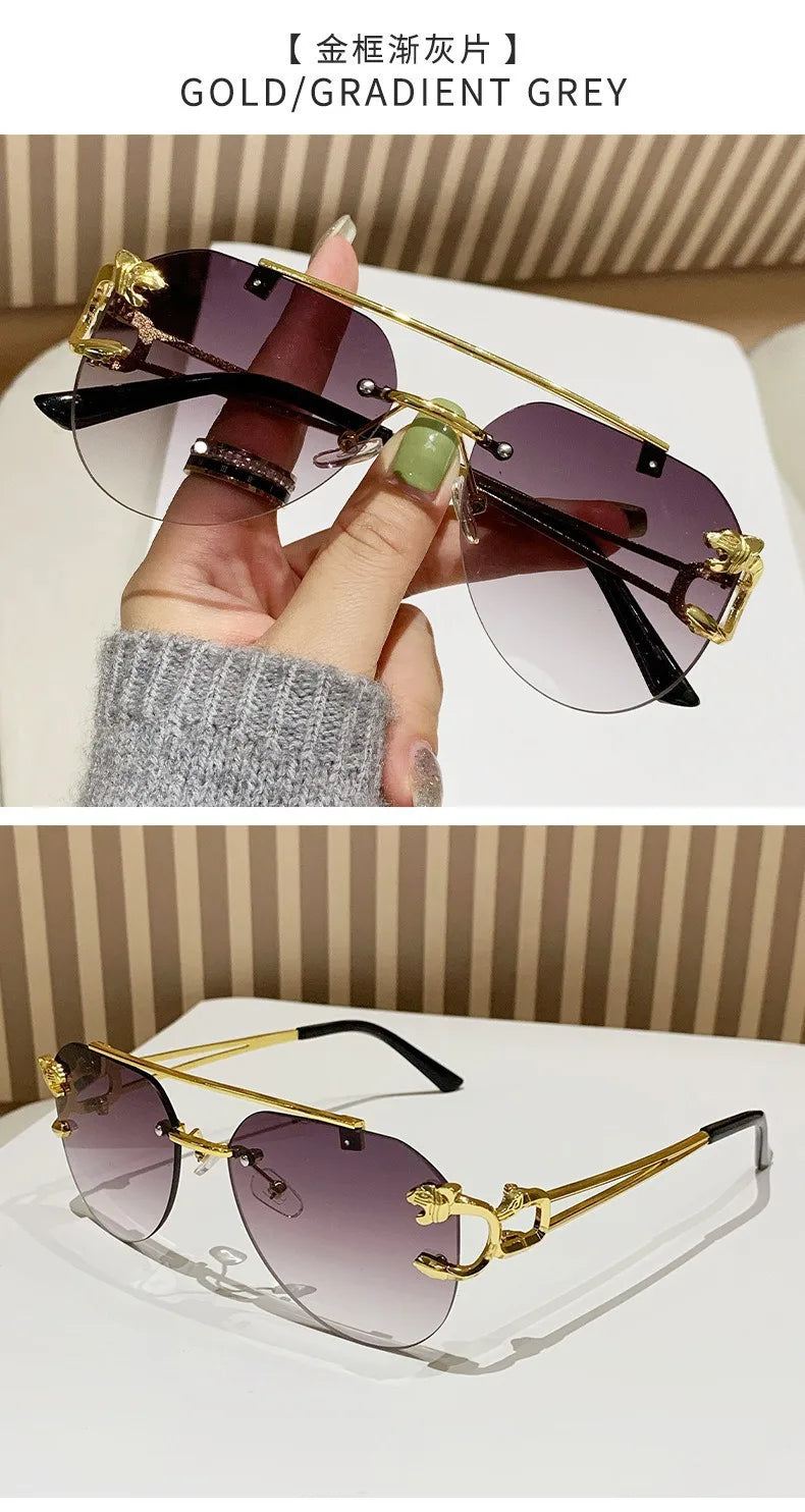Rimless Women Sunglasses Luxury Designer Vintage Uv400 Men Sun Glasses Lunette Shades De Soleil Femme Gafas De Sol Mujer Lentes