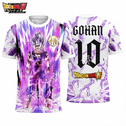 2026 Dragon Ball Super Saiyan Wukong Pattern Football Team Kit Autumn Sports Quick Drying Boys' T-shirt Children's Clothing