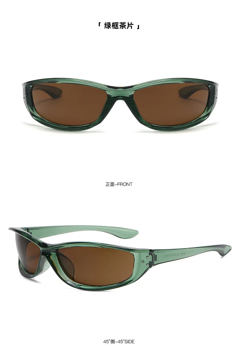 Rivets Y2K Sports Punk Sunglasses Women Designer Rectangle Goggle Men Luxury Sun Glasses UV400 Driving Cycling Fashion Eyewear
