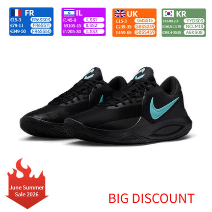Nike Precision 6 – pohodlné a univerzální nízké basketbalové boty pro muže v černé barvě IO7605-040