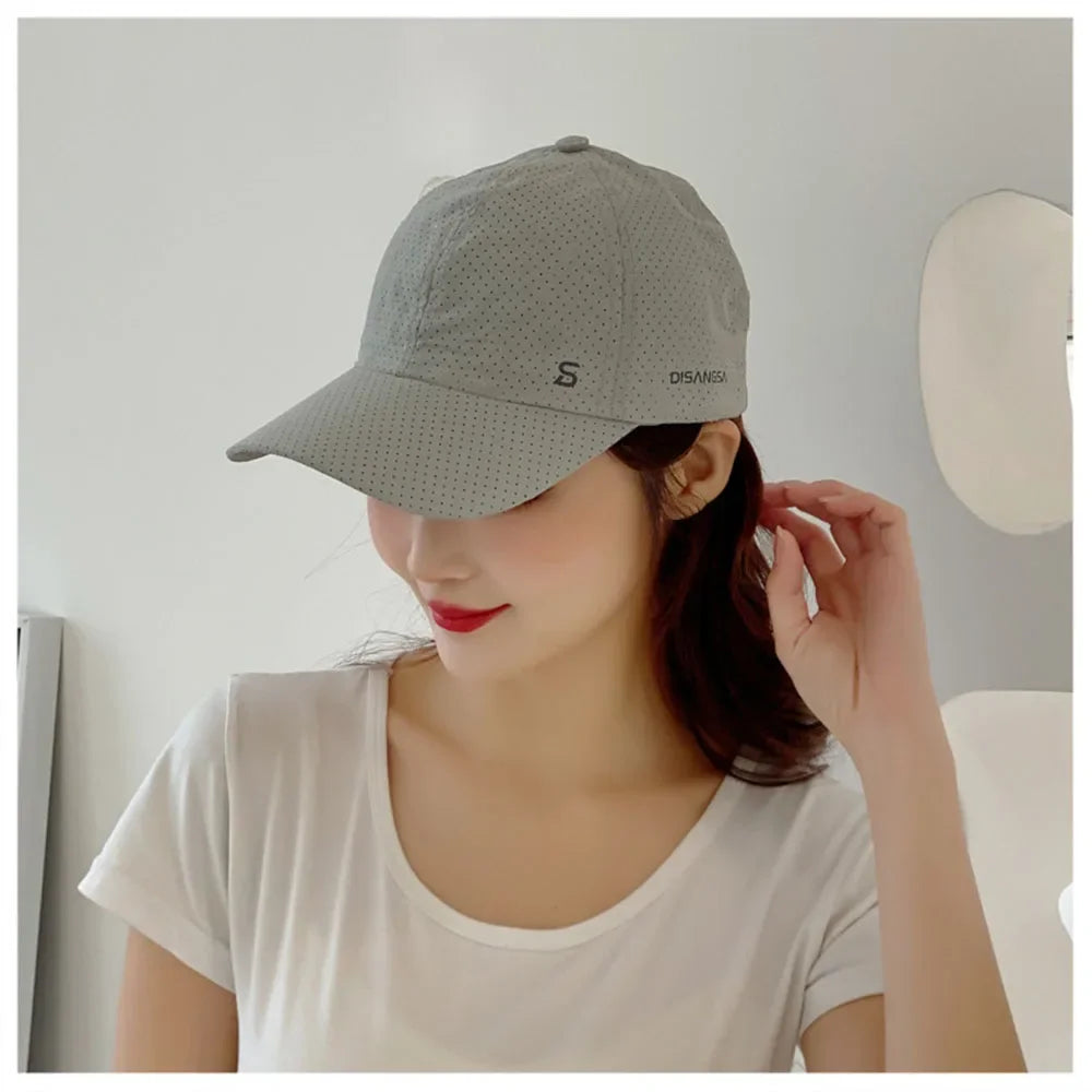 Men Women Mesh Moisture-Waging Quick Dry Baseball Cap Male Summer Female Originality Adjustable Breathable Sun Visor Fishing Hat