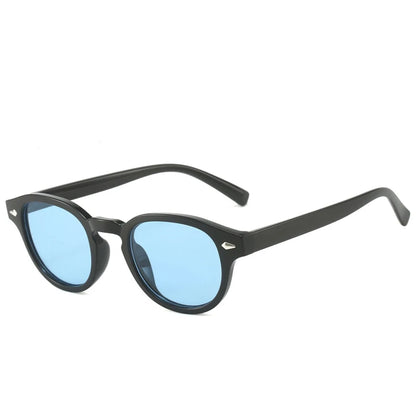 Simple Vintage Round Sunglasses Women Men 2025 Luxury Brand Design Retro Rivet Yellow Blue Lens Square Sun Glasses Female UV400