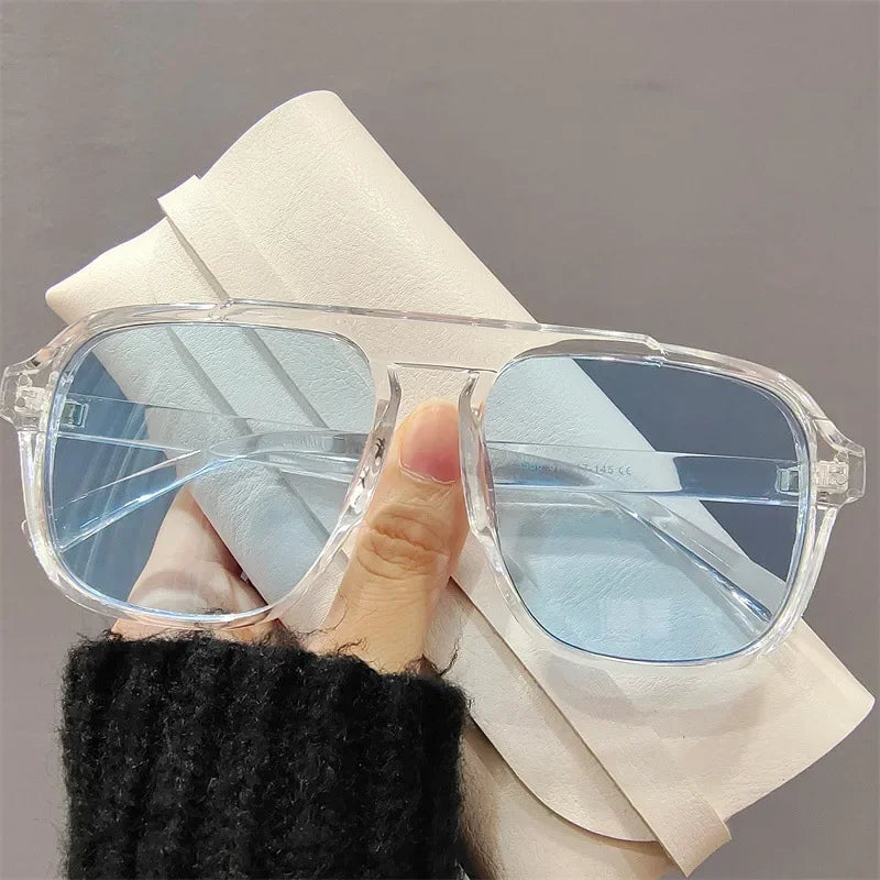 Fashion Female Sun Shades Eyewear Men Women Fashion Double Beam Sunglasses Vintage Outdoor Travel Driving UV400 Goggles