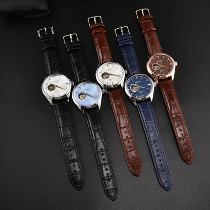 Seiko Fashion Business Machinery Watch Simple Casual Men's and Women's Couple Watch High Quality Leather Strap Waterproof Watch