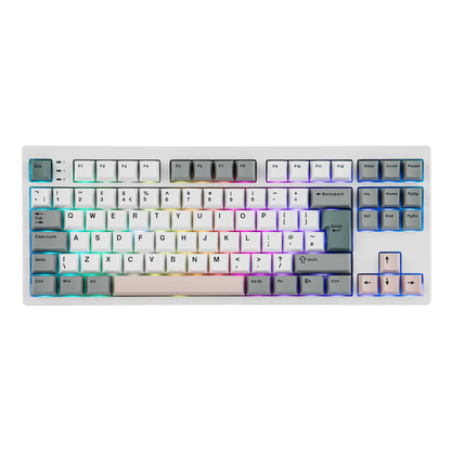 Teclado mecânico EPOMAKER TH87 TKL com layout ISO-UK, ligação com fio/BT/2.4Ghz sem fios, NKRO, bateria de 10000mAh e iluminação RGB