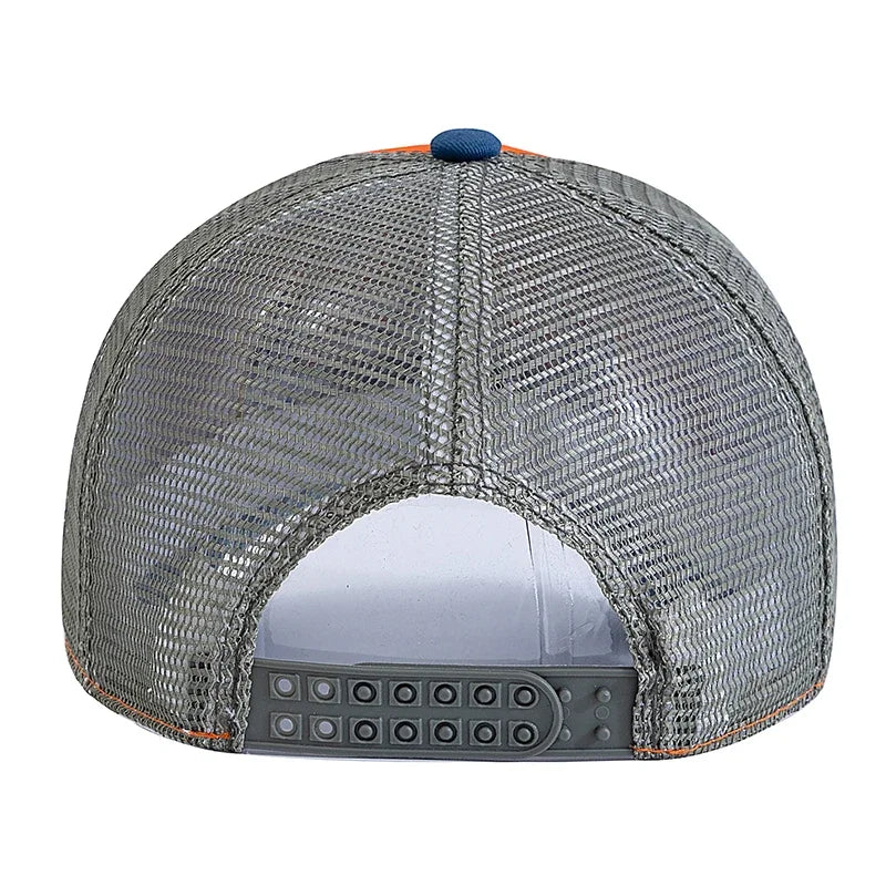 Șapcă de pescuit de vară, din plasă respirabilă, tip „trucker”, pentru bărbați și femei, cu design brodat în stil pescăresc, șapcă „snapback”, pentru pescuit în aer liber