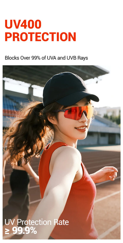 Kapvoe New Outdoor Running Cycling Glasses Bike Photochromic Sunglasses Women Eyewear Men Sports Marathon Bicycle UV400 Goggles