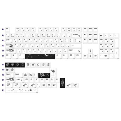 KBDiy Retro GMK Redacted Keycaps White ISO Cherry Profile PBT Keycap Alice Spacer Bar 7u For 60 Mechanical Keyboard MX Switch