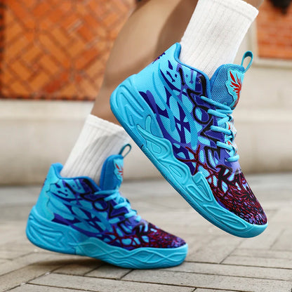 Basketball Shoes for Men Soft Lightweight Training Field Anti Slip Shock-Absorbing Breathable Cofmortable High-top Sneaker Man