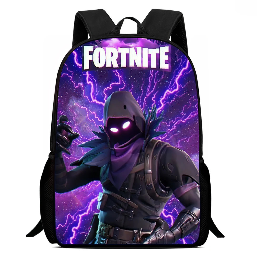 Fortnite 15 tommer tegneserie-skolerygsæk til børn, drenge og piger, cool gaming-print, let og rummelig rygsæk, egnet til alderen 5-8