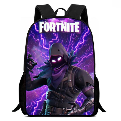 Fortnite 15 tommer tegneserie-skolerygsæk til børn, drenge og piger, cool gaming-print, let og rummelig rygsæk, egnet til alderen 5-8