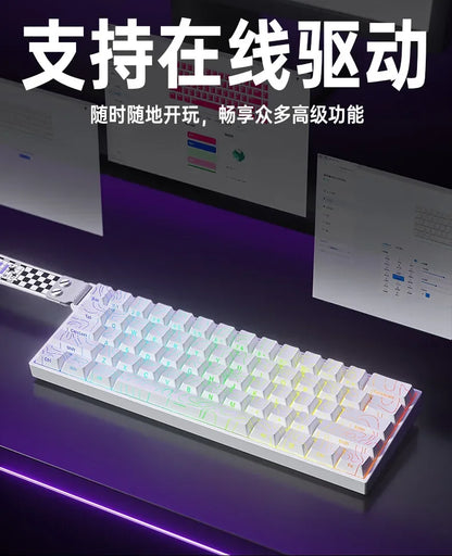 AULA Mini60 HE Magnetic Switch Keyboard RGB Tri Mode Wireless Mechanical Keyboard 8000Hz 0.01mmRT Gaming Keyboard Gamer Gifts