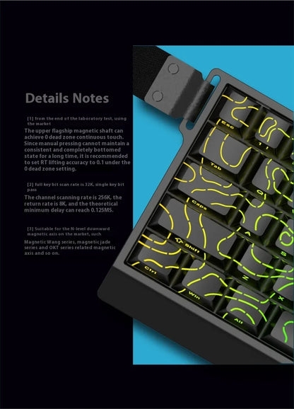IROK Carotmas Mercury68 Teclado Mecânico com Switches Magnéticos 8K 68 Teclas RT0.004mm Baixa Latência Teclado Gaming com Fio Personalizado para PC Presentes